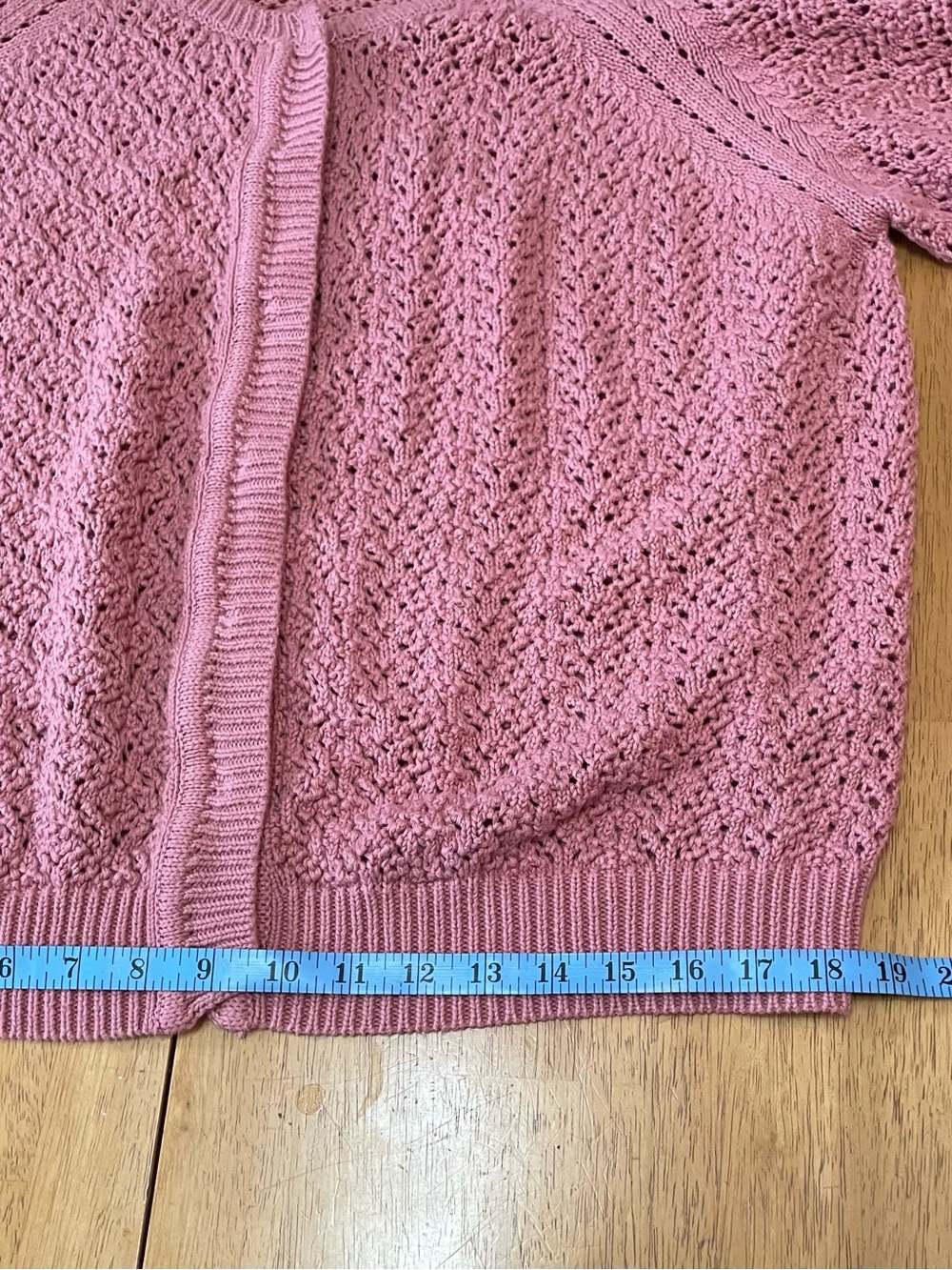 Avenue Blush Pink Open Knit Cardigan Sz. 18/20 - Picture 11 of 13